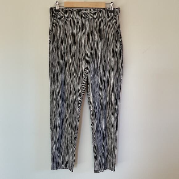 Max Mara Textured Zebra-Print Pants Sz 8 Black And White Cotton Academia preppy - Picture 1 of 10